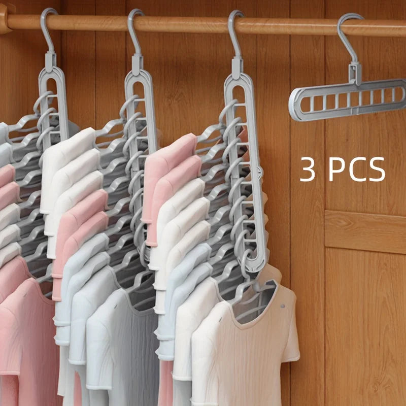 Lot de 3 organisateurs de cintres pliables – Gain de place pour garde-robe