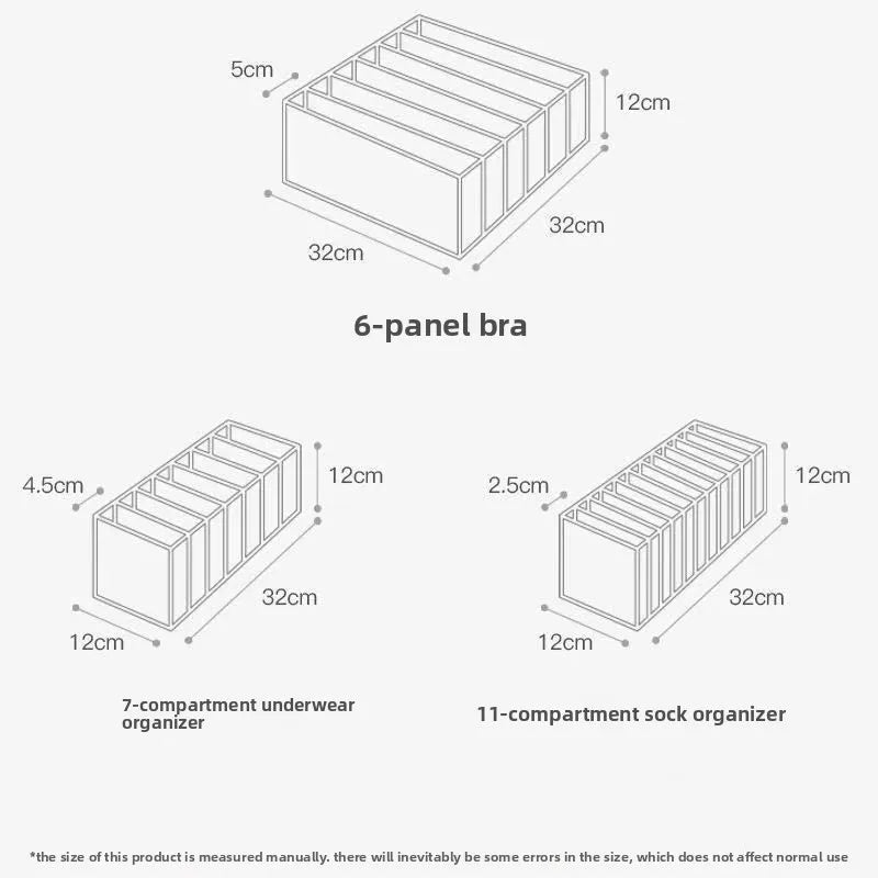 Organisateurs de tiroirs modulables – Lot de 3 boîtes de rangement