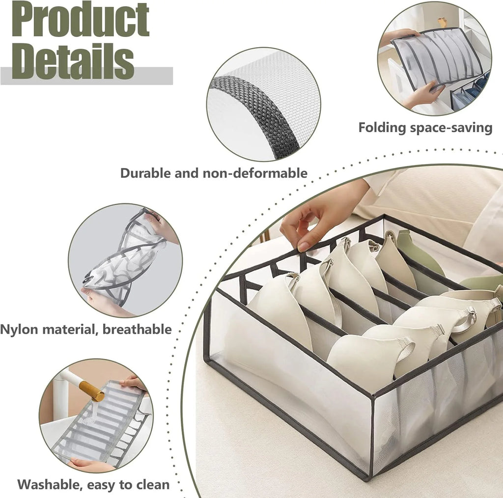 Organisateurs de tiroirs modulables – Lot de 3 boîtes de rangement