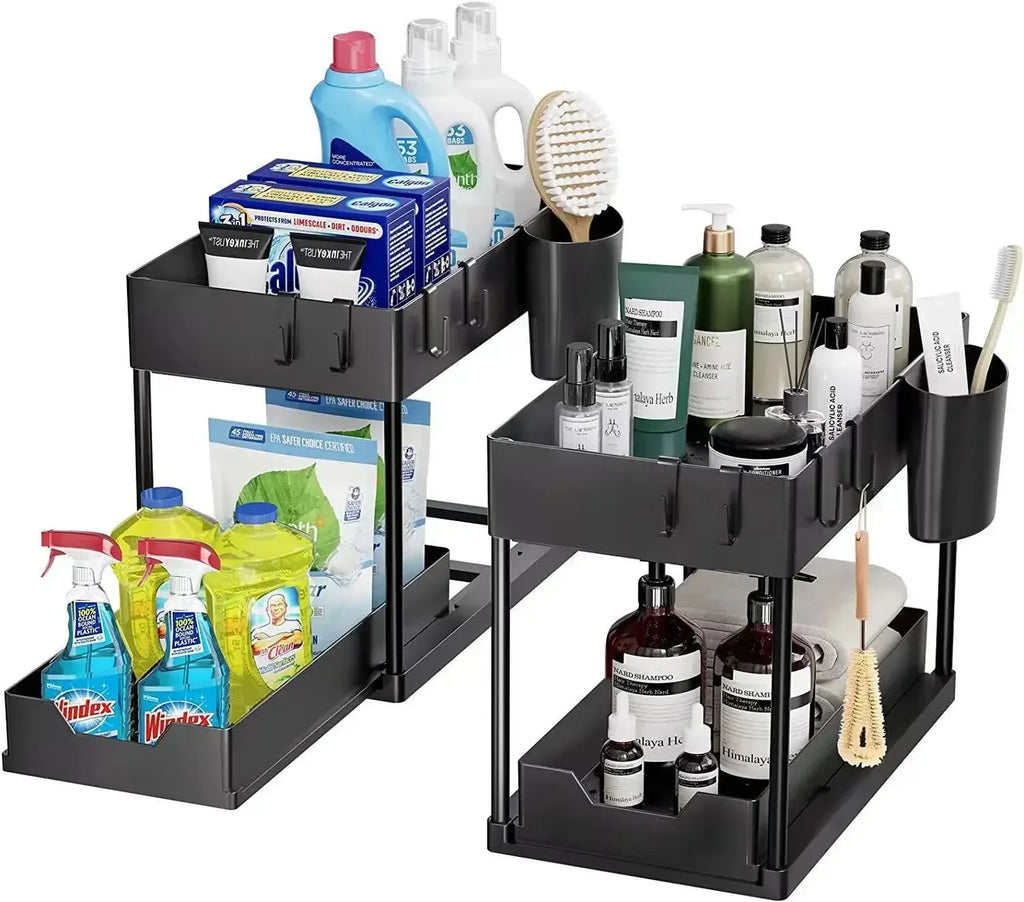 Rangement sous évier a étage coulissant pour cuisine/ salle de bain