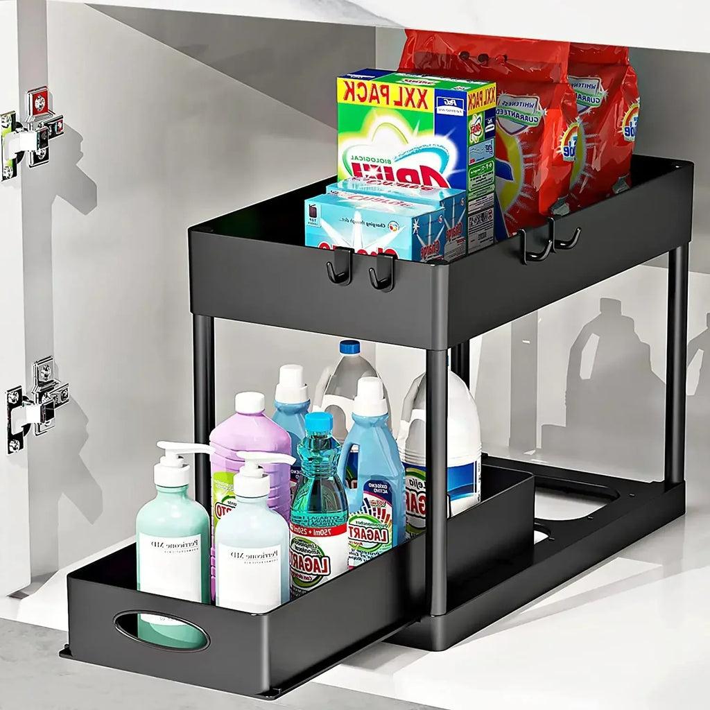 Rangement sous évier a étage coulissant pour cuisine/ salle de bain